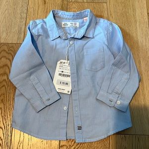 Zara Baby blue button down 9-12 months